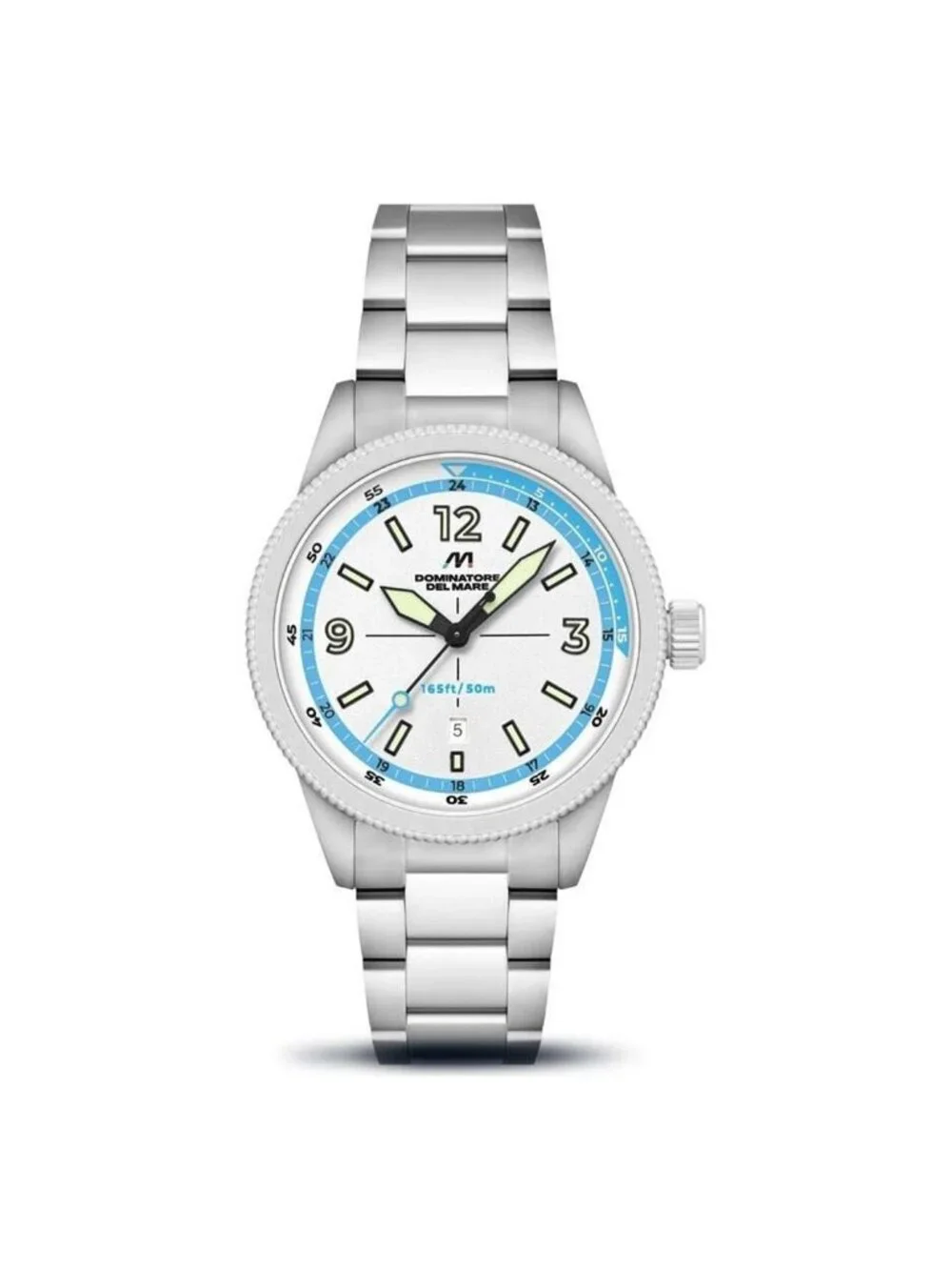 NWT Dominatore Del Mare Aviatore Quartz White Dial Men's Watch